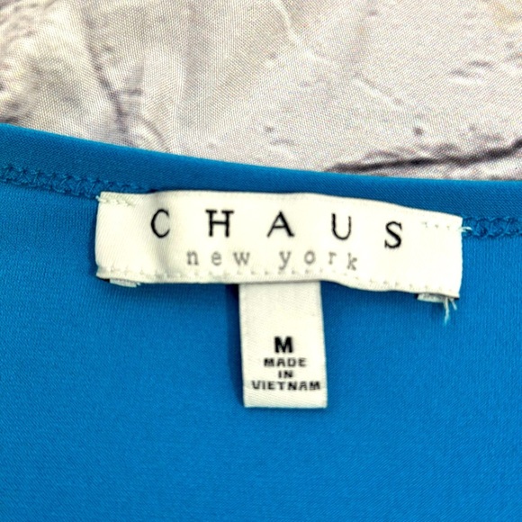 Chaus New York‎ Zip Shoulder Capri Blue Tunic Tank Top – Size M NWT - Picture 10 of 10